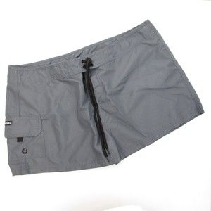 Tesla Gray Board Shorts Size XL Cargo Pocket Womens Swimwear 2.5" Inseam Beach